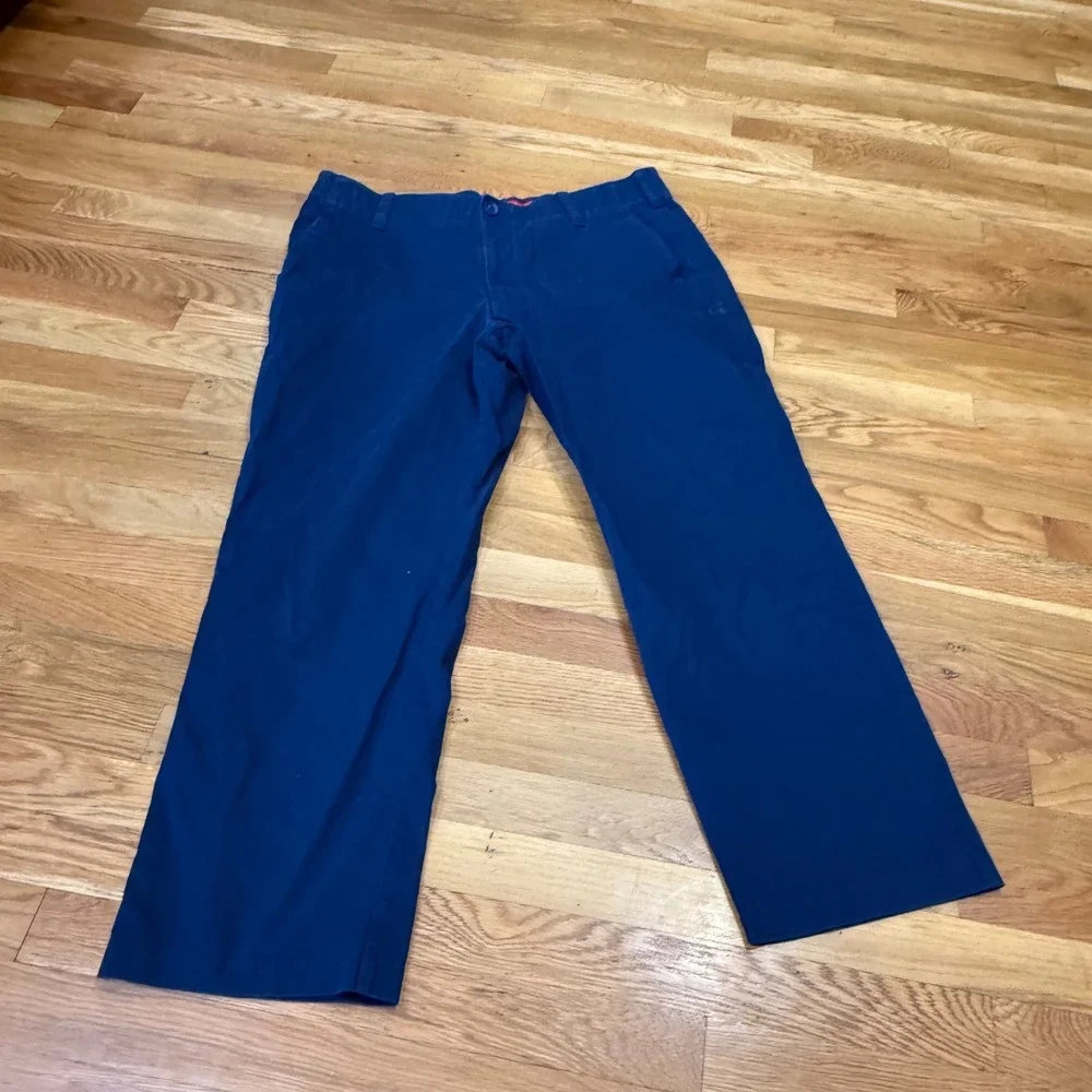 Under Armour Mens Navy Blue Golf Pants Straight Leg Performance Trousers 40x30